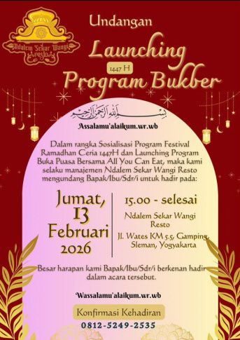 Jelang Ramadhan, Ndalem Sekar Wangi Perkenalkan Program Bukber Spesial, Berikut Jadwalnya
