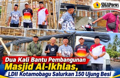 Dua Kali Bantu Pembangunan Masjid Al-Ikhlas, LDII Kotamobagu Salurkan 150 Ujung Besi